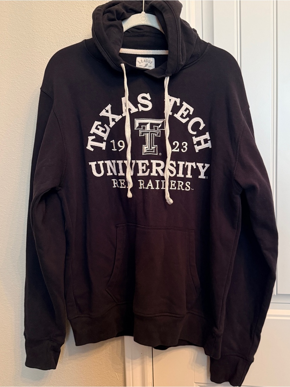 League Texas Tech Black Hoodie with White Trim Size L